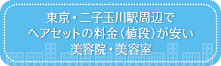東京・二子玉川駅周辺でヘアセットの料金(値段)が安い美容院・美容室・セットサロン