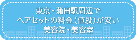 東京・蒲田駅周辺でヘアセットの料金(値段)が安い美容院・美容室・セットサロン