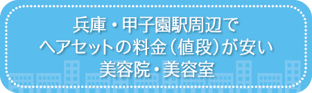 兵庫・甲子園駅周辺でヘアセットの料金(値段)が安い美容院・美容室・セットサロン