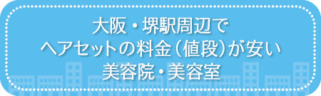 大阪・堺駅周辺でヘアセットの料金(値段)が安い美容院・美容室・セットサロン