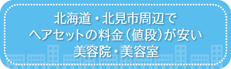 北海道・北見市周辺でヘアセットの料金(値段)が安い美容院・美容室