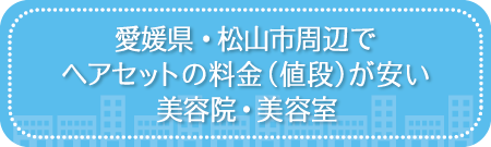 愛媛・松山市周辺でヘアセットの料金（値段）が安い美容院・美容室・セットサロン