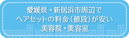 愛媛・新居浜市周辺でヘアセットの料金（値段）が安い美容院・美容室・セットサロン