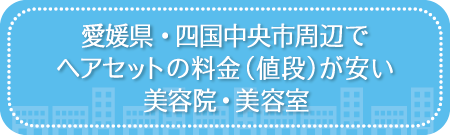 愛媛・四国中央市周辺でヘアセットの料金（値段）が安い美容院・美容室・セットサロン