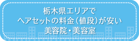 栃木県エリアでヘアセットの料金（値段）が安い美容院・美容室・セットサロン