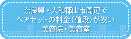 奈良・大和郡山市周辺でヘアセットの料金（値段）が安い美容院・美容室・セットサロン