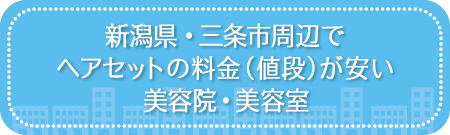 新潟・三条市周辺でヘアセットの料金（値段）が安い美容院・美容室・セットサロン