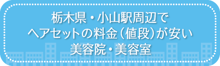 栃木・小山駅周辺でヘアセットの料金(値段)が安い美容院・美容室・セットサロン
