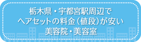 栃木・宇都宮駅周辺でヘアセットの料金（値段）が安い美容院・美容室・セットサロン