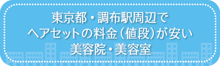 東京・調布駅周辺でヘアセットの料金(値段)が安い美容院・美容室・セットサロン