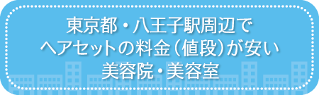 東京・八王子駅周辺でセットサロンの料金(値段)が安い美容院・美容室・セットサロン