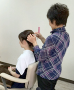 ヘアセット中