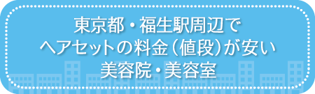 東京・福生駅周辺でヘアセットの料金（値段）が安い美容院・美容室・セットサロン