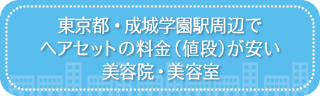東京・成城学園駅周辺でヘアセットの料金（値段）が安い美容院・美容室・セットサロン